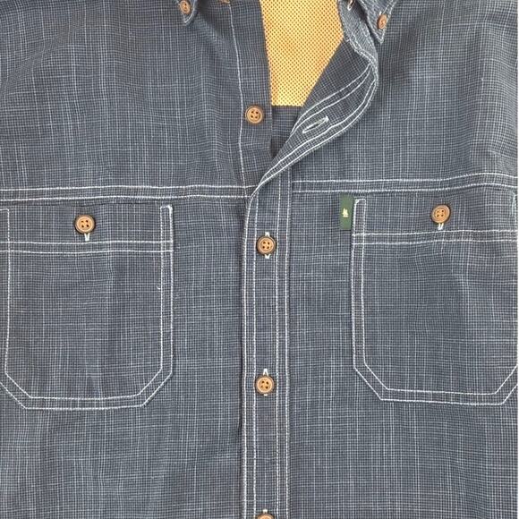 G.H. Bass | Blue, Short Sleeve, Crosshatch, Button Down Shirt | Size Medium - Picture 2 of 4